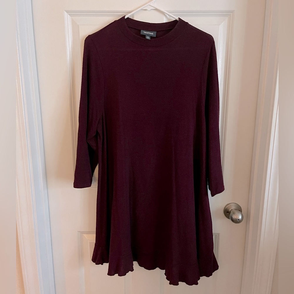 ModCloth Tunic Sweater. Garnet, size 1X.